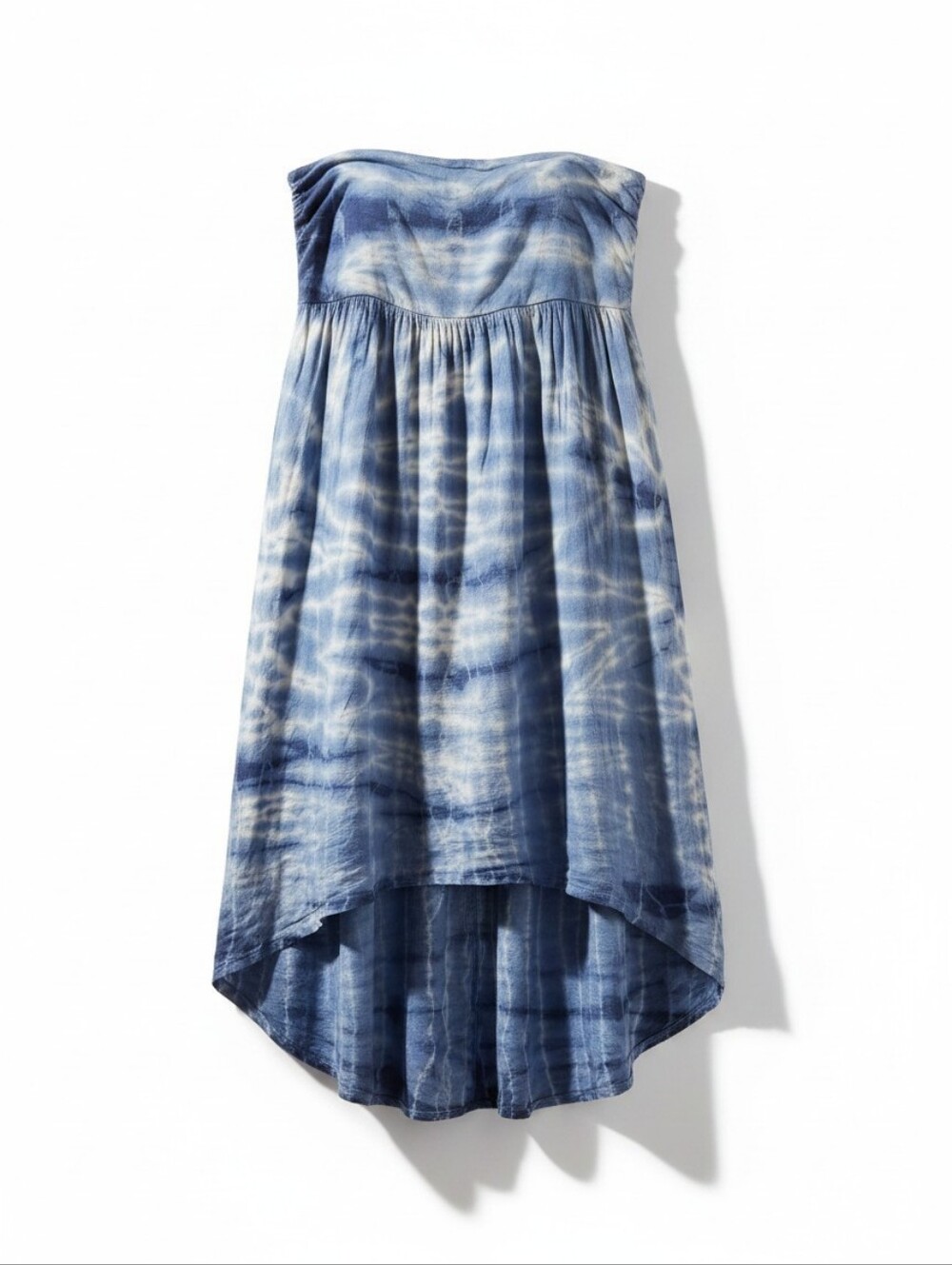 Chatoyant High Low Blue Tie-Dye Skirt